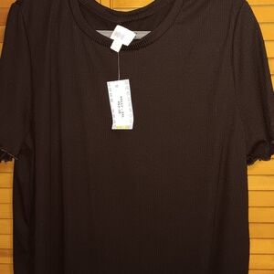 Lularoe Kelly 3xl Black Ribbed looking material with short sleeves